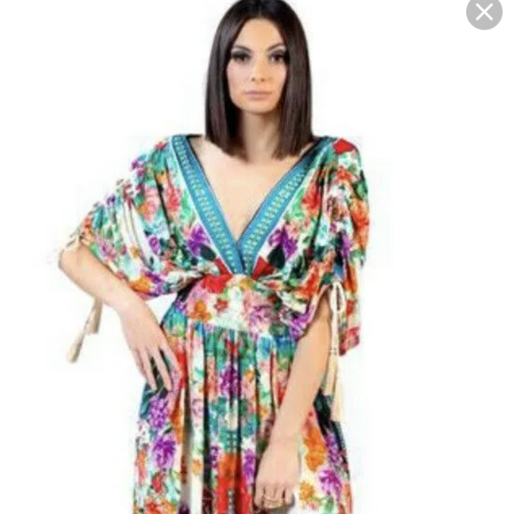 NWT Designer Margaret Josephs Boho Maxi dress sz M